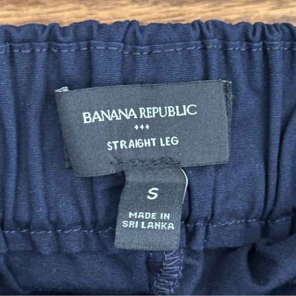 BANANA REPUBLIC Navy Blue Poplin Straight Leg Pants Modern Basic Casual Chic 8 - Picture 10 of 14